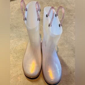 Western Chief Light-Up Rain Boots Girls Size 12 – Pearl Glitter Pink Sole